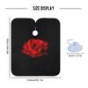 ALAZA Red Rose On Black Background Waterproof Barber Cape for Men Women Beard Shaving Bib Apron Professional Hair Cutting Cloth, 65 x 55 inch view 4