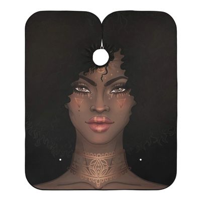 ALAZA African American Woman Waterproof Barber Cape for Men Women Beard Shaving Bib Apron Professional Hair Cutting Cloth, 65 x 55 inch