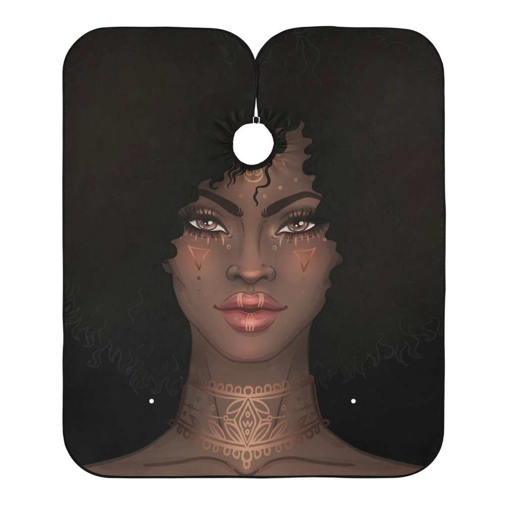 ALAZA African American Woman Waterproof Barber Cape for Men Women Beard Shaving Bib Apron Professional Hair Cutting Cloth, 65 x 55 inch