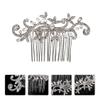 BESTOYARD 1pc Comb Rhinestone Hair Accessories Pearl Hair Clip Rhinestone Headdress Rhinestone Hair Clip Pearl Hair Accessories Delicate Headpiece Headwear Decor Decorate Bride Wedding Alloy view 2
