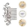 BESTOYARD 1pc Comb Rhinestone Hair Accessories Pearl Hair Clip Rhinestone Headdress Rhinestone Hair Clip Pearl Hair Accessories Delicate Headpiece Headwear Decor Decorate Bride Wedding Alloy view 3