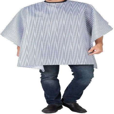 Campbell's Seersucker Striped Styling Cloth for Barbers and Stylists (Blue/White)