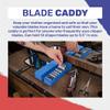 BarberMate 12-Slot Clipper-Blade Caddy, Grooming and Barber Blade Organizer, Professional Barber Supplies, Barber Case and Stylist Station Accessories, (Blue) view 3