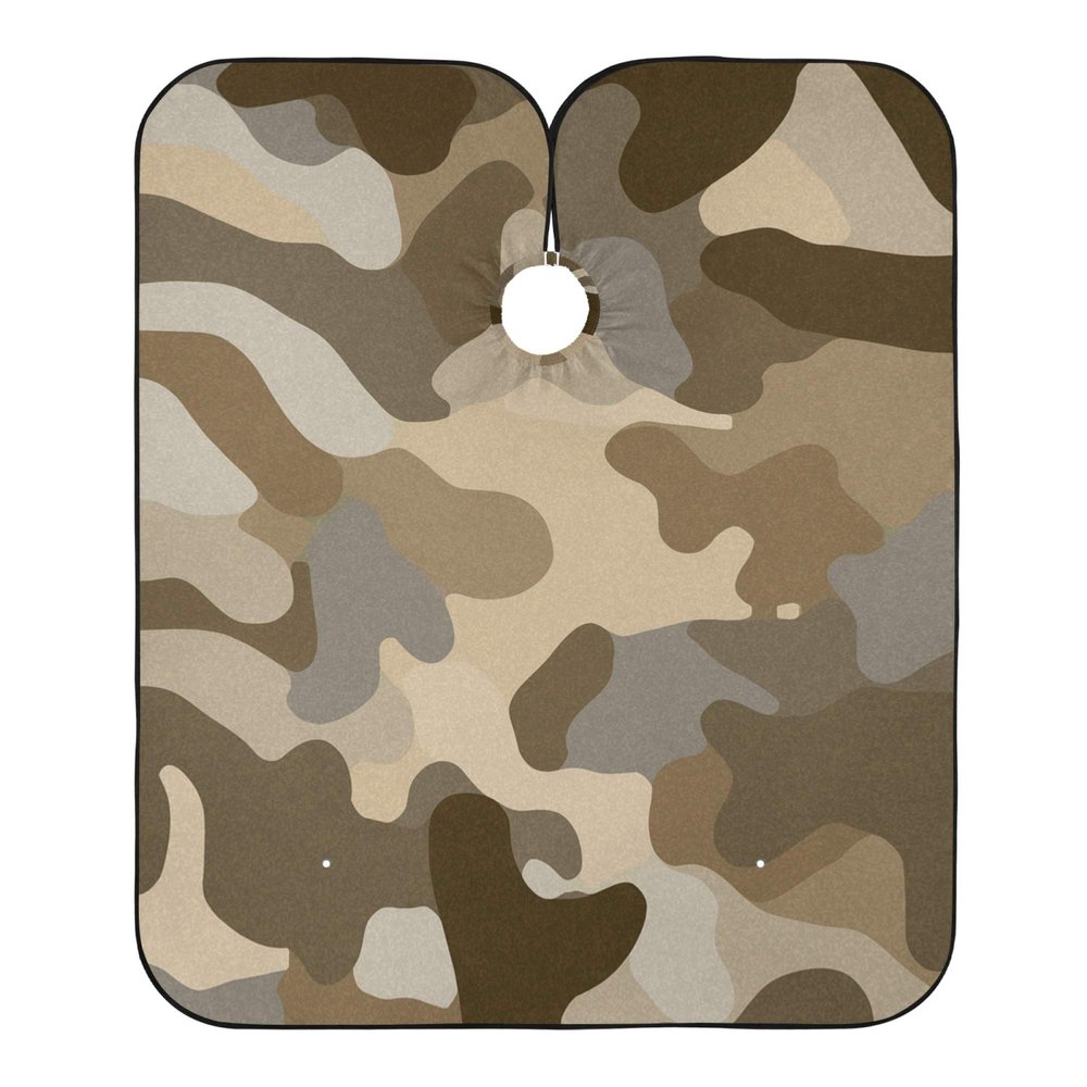 ALAZA Desert Camouflage Waterproof Barber Cape for Men Women Beard Shaving Bib Apron Professional Hair Cutting Cloth, 65 x 55 inch