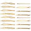 16 Pieces Geometric Metal Hair Pins, Pearls Hair Clips Elegant Hair Barrettes Bridal Gold Metal Bobby Pins Dainty Embellished Bobby Pins for Woman and Girls view 1