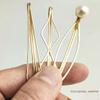 16 Pieces Geometric Metal Hair Pins, Pearls Hair Clips Elegant Hair Barrettes Bridal Gold Metal Bobby Pins Dainty Embellished Bobby Pins for Woman and Girls view 4