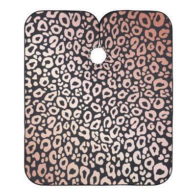 ALAZA Animal Leopard Print Rose Gold Waterproof Barber Cape for Men Women Beard Shaving Bib Apron Professional Hair Cutting Cloth, 65 x 55 inch