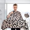 ALAZA Animal Leopard Print Rose Gold Waterproof Barber Cape for Men Women Beard Shaving Bib Apron Professional Hair Cutting Cloth, 65 x 55 inch view 3