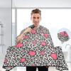 ALAZA Pink Cheetah Leopard Print Animal Heart Waterproof Barber Cape for Men Women Beard Shaving Bib Apron Professional Hair Cutting Cloth, 65 x 55 inch view 3