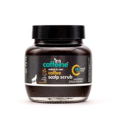 mCaffeine Naked and Raw Coffee Scalp Scrub - Scalp Cleanser Dandruff Removal - Suitable for All Hair Types - Natural Aha - Scalp Exfoliation - 8.82 oz
