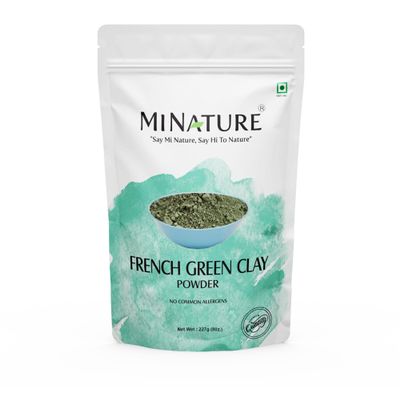 minature French Green Clay Powder| Montmorillonite |for Skincare Face Masks, Face Scrubs, Body Cleansers| Pure & Natural Detoxifier For All Skin Types | 227G(8 Oz)