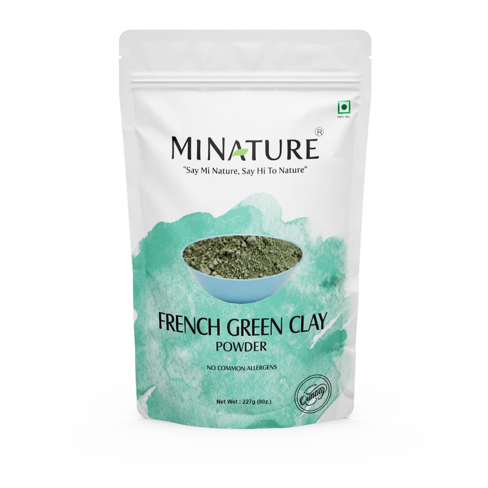 minature French Green Clay Powder| Montmorillonite |for Skincare Face Masks, Face Scrubs, Body Cleansers| Pure & Natural Detoxifier For All Skin Types | 227G(8 Oz)