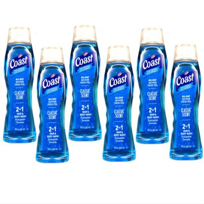 Coast 2 in 1 Hair & Body Wash Classic Scent 18 Oz. - (Pack of 6)