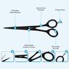 YNR Professional Hair Cutting Scissors  Stainless Steel Trimming Shears for Grooming & Hairdressing, Barber Scissors for Salon, Men, Women, Children & Adults | (4 Inches) view 3