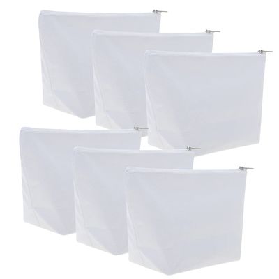 Muka 6 Pack Cosmetic Bag White Cotton 12oz Canvas Zipper Bag 9-1/2 x 5-1/2 x 3 Inches Bridesmaid Gift