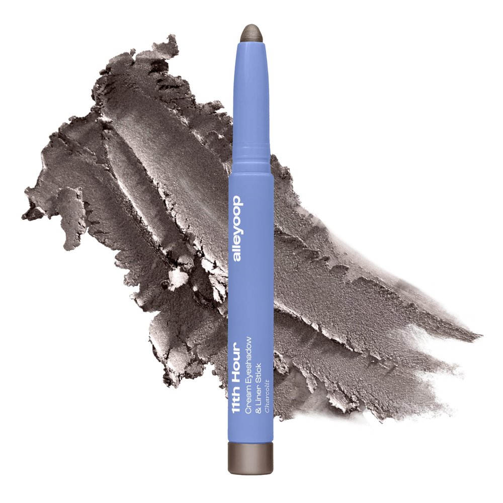 ALLEYOOP 11th Hour Cream Eye Shadow Sticks - Charcolit (Shimmer) - Award-winning Eyeshadow Stick - Smudge-Proof and Crease Proof for Over 11 Hours - Easy-To-Apply and Compact for Travel, 0.05 Oz
