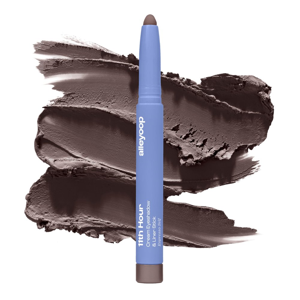 ALLEYOOP 11th Hour Cream Eye Shadow Sticks - Espresso Self (Matte) - Award-winning Eyeshadow Stick - Smudge-Proof and Crease Proof for Over 11 Hours - Easy-To-Apply and Compact for Travel, 0.05 Oz