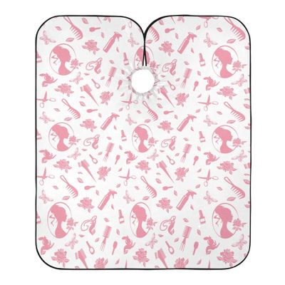 ALAZA Hairdressing Tool Print Pink Rose Butterfly Waterproof Barber Cape for Men Women Beard Shaving Bib Apron Professional Hair Cutting Cloth, 65 x 55 inch