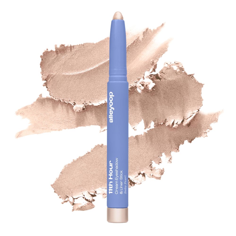 ALLEYOOP 11th Hour Waterproof Cream Eyeshadow Stick Long-Lasting Eye Shadow Pencil & Eyeliner, Cream to Powder Stick & Highlighter Smudge-Proof Eyeshadow Shimmer, Champagne Shimmer