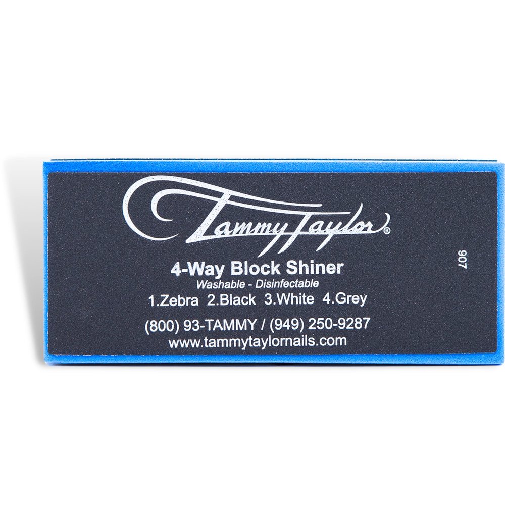 Tammy Taylor 4 Way Block Shiner | Professional Cloth Buffing Material | Easy 4 Step System to Leave Nails Smooth as Glass