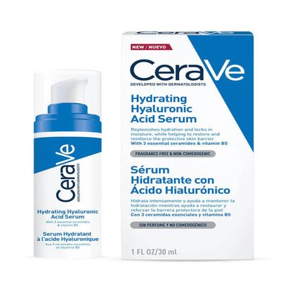 CeraVe Hydrating Hyaluronic Acid Serum | 30ml/1oz | Day & Night Facial Serum with Hyaluronic acid | For All Skin Types