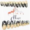 Cynthia Hayes Press-On Nails Oval Wide Short 'Los Muertos' French Black Full Set 20 Pc view 1