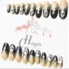 Cynthia Hayes Press-On Nails Oval Wide Short 'Los Muertos' French Black Full Set 20 Pc view 3