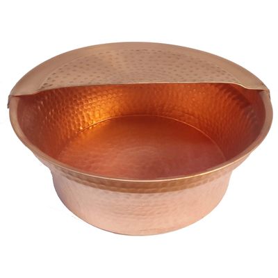Portable Gold Copper Foot Bath Care Shower Spa Pedicure Feet Soak Wash Bowl Massage Body Health Tub Basin Cauldron Pot + Footrest