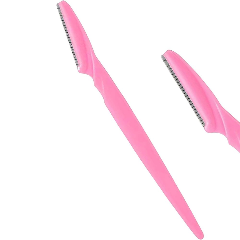 Eyebrow Razors Facial Hair Remover Shaver Trimmer Shaper, Exfoliating Dermaplaning Tool for Women and Men (Pink)