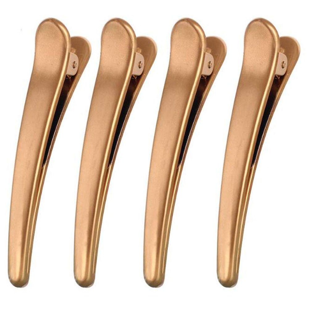 12PCS Plastic Alligator 3.1 Inch Hair Clips Professional Hairdressing Salon Hair Barrettes Duck Bill Teeth Hair Clips Non Slip Band Clips (Gold)