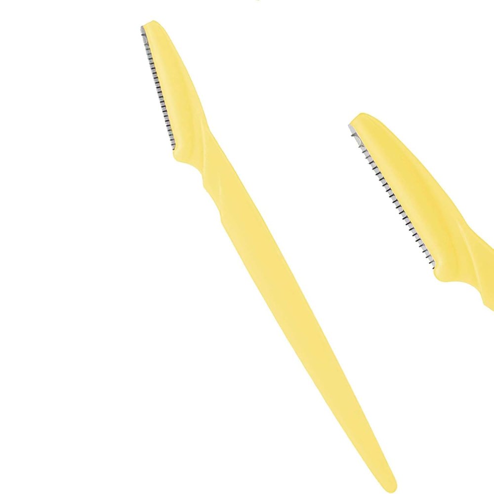 Eyebrow Razors Facial Hair Remover Shaver Trimmer Shaper, Exfoliating Dermaplaning Tool for Women and Men (Yellow)