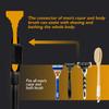 EASACE Razor Extension Shaver Handle with Adjustable Length for Leg, Body Shaver Handle Groomer, Hair Brush Handle for Wet or Dry Brushing, Multiple Functions Razor Shaver for Body(Black) view 3