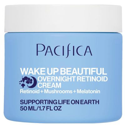 Pacifica Wake Up Beautiful Retinoid Night Cream Overnight Anti-Aging Moisturizer with Hyaluronic Acid & Melatonin, Reduces Wrinkles & Fine Lines, Hydrating and Gentle for Dry or Mature Skin, Vegan