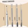 Cuticle Pusher Tools - Professional Nail Cuticle Pusher Cuticle Remover Cuticle Trimmer Ingrown Toenail Lifter Nail Cleaner Dual Sided Stainless Steel Manicure Pedicure Women 4 Pack Set Krisp Beauty view 2