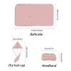 ALAZA Bath Wrap for Women Buffalo Plaid and Red Love Heart Women's Spa Towel Wrap Set of 3 with 1 Adjustable Closure Shower Wrap 1 Hair Towel Wrap 1 Headband view 2