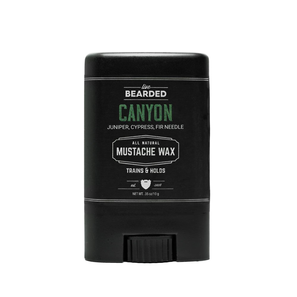 Live Bearded Mustache Wax Stick, 0.35 oz - Made in the USA with All-Natural Ingredients - Medium Hold Stache and Beard Styling for Men | Canyon - Juniper, Cypress, Fir Needle