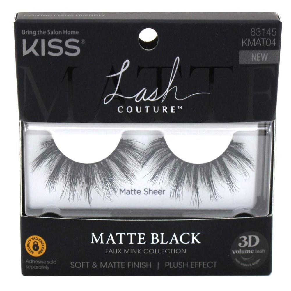 Kiss Lash Couture Matte Black Matte Sheer (Pack of 3)