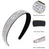 Wecoe Silver Headband Women Girls Fashion with Rhinestones, Crystal Bling Sparkly Hair Band, Thin Hair Accessories for Short Hair, Holiday Birthday Gift view 2
