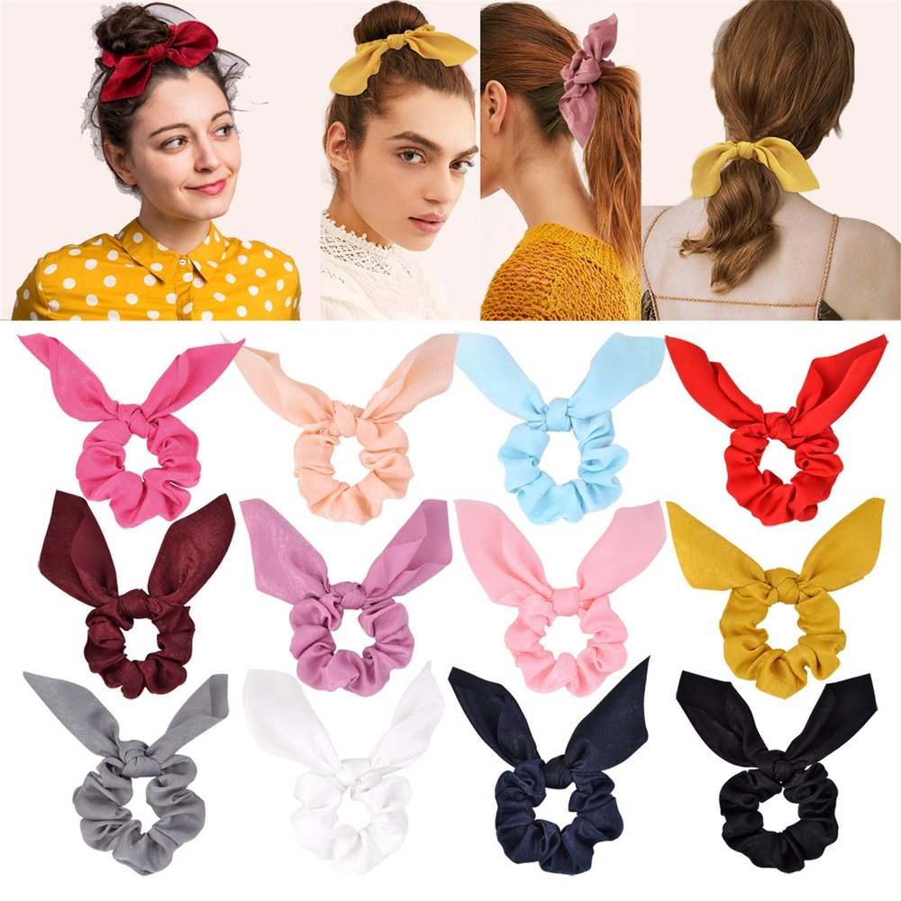 50s hair accessories,Hair Scarf Hair Scrunchies Ribbon Scrunchie,Ponytail Scarf Scrunchies for Women Girls.(LDZ45-B)