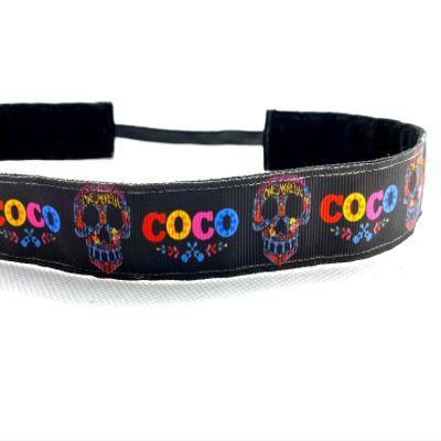 Sugar Skull Headband. Nonslip headband. Dia de los muertos gift. 7/8" width.