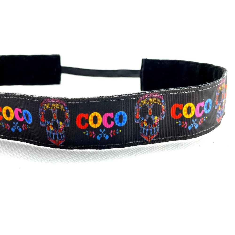 Sugar Skull Headband. Nonslip headband. Dia de los muertos gift. 7/8" width.