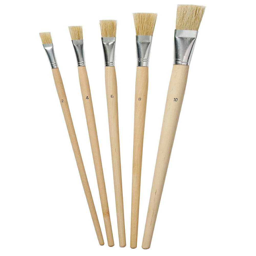 HAMILTON Prestige Pure Lily Bristle Flat Fitch Brushes 5-Pack