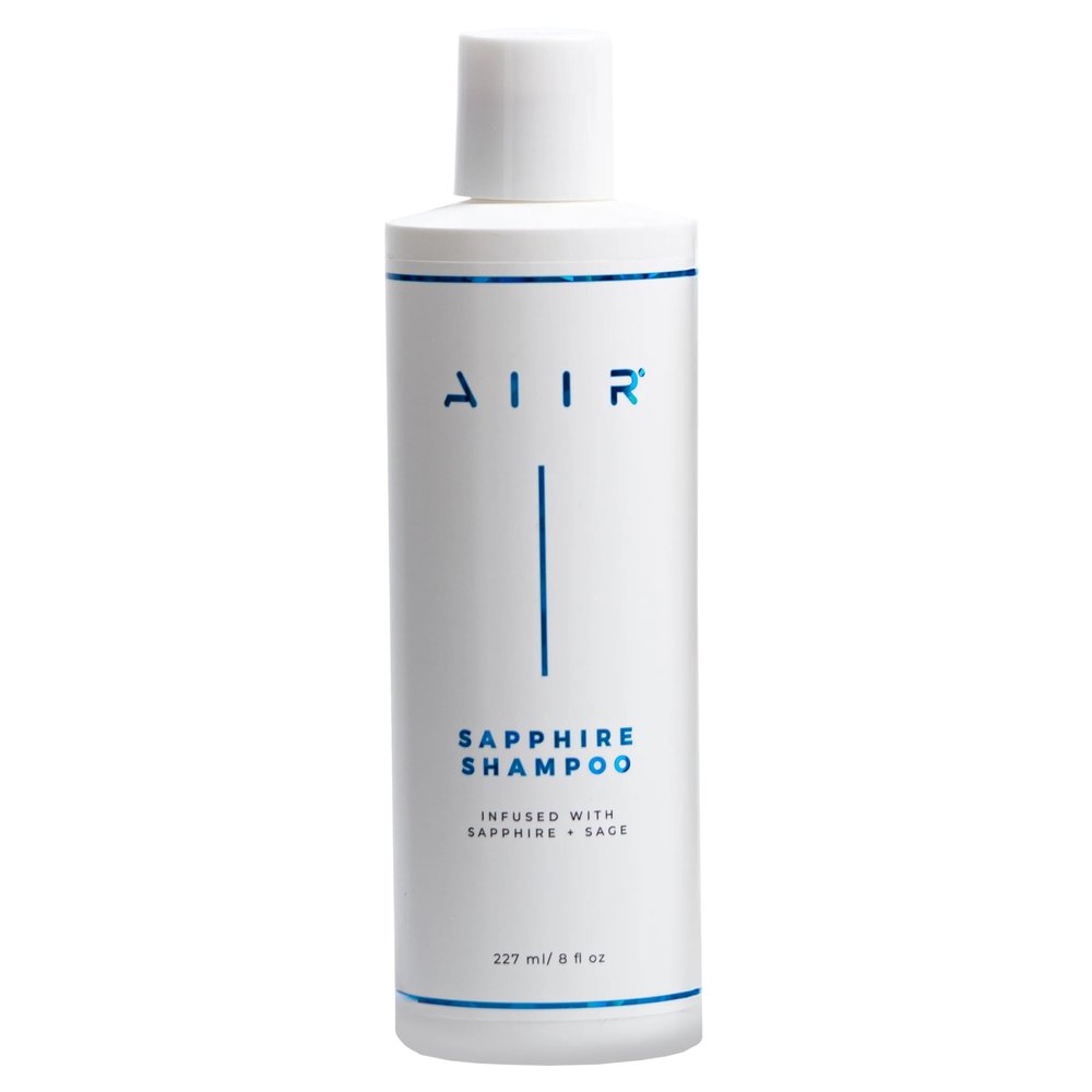 AIIR Sapphire Shampoo - Natural Hair Growth & Shine Formula - Crystal Infused, Vegan, Sulfate-Free, Color-Safe Professional Hair Care - 8 oz