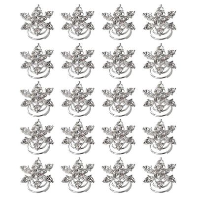 20pcs Snowflake Spiral Hair Clip Snowflake Bridal Hair Pin Snowflake Hair Coils Spirals Springs Pin Spirals Hair Pin Swirl Hair Twists Coils Snowflake Bridal Hair Clip