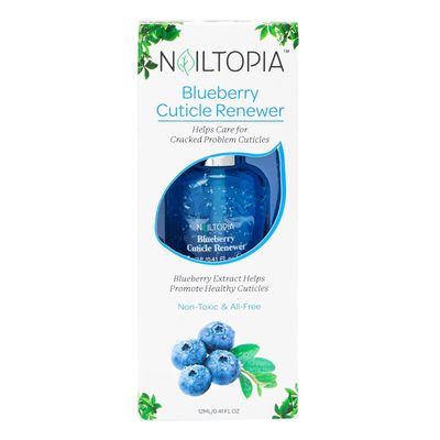 Nailtopia - Nail Treatment - Supports Short & Long Nails - Plant-Based, Non Toxic, Bio-Sourced, Strengthening & Conditioning Superfood Treatment - Blueberry Extract (Clear) - 0.41 oz