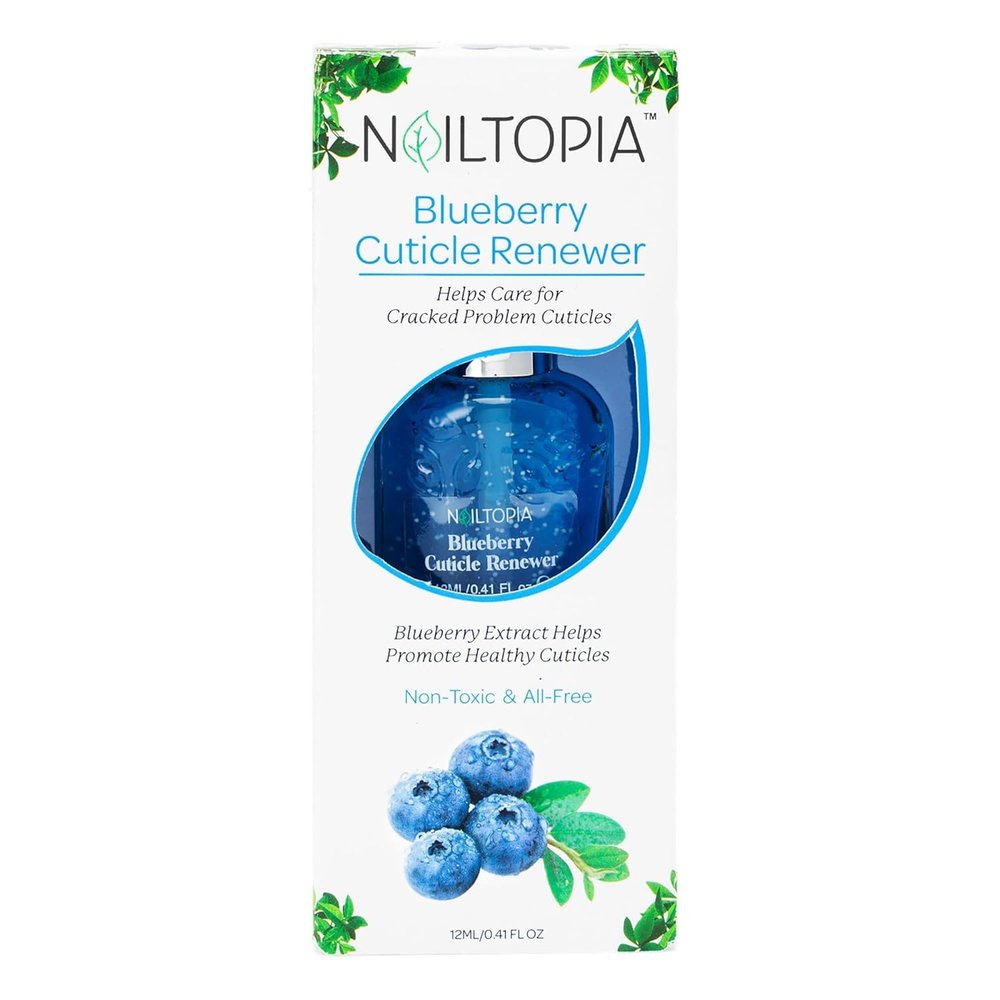 Nailtopia - Nail Treatment - Supports Short & Long Nails - Plant-Based, Non Toxic, Bio-Sourced, Strengthening & Conditioning Superfood Treatment - Blueberry Extract (Clear) - 0.41 oz