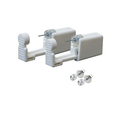 Lishae 2 Pack 3mm Ear Piercing Kit with Cubic Zirconia Stud Earrings Ear Piercing Gun (White)