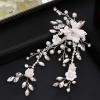 Bridal Hair Side Clip Rhinestone Crystal Pearl Headpiece Flower Barrette Wedding Hair Accessories for Bride Bridesmaid view 4