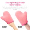 Boao 5 Pieces Self Tanning Mitt Applicator Kit, Includes Tanning Mitt, Exfoliating Glove, Mini Face Glove, Back Lotion Applicator, and Large Brush Makeup(Pink) view 4
