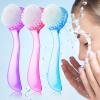 3 Pieces Facial Cleansing Brush Acrylic Handle Face Scrubbers Soft Bristle Exfoliator Cleaner Brush Scrub Exfoliating Facial Scrubber for Face Care Makeup Skincare Removal(Pink, Purple, Blue) view 1